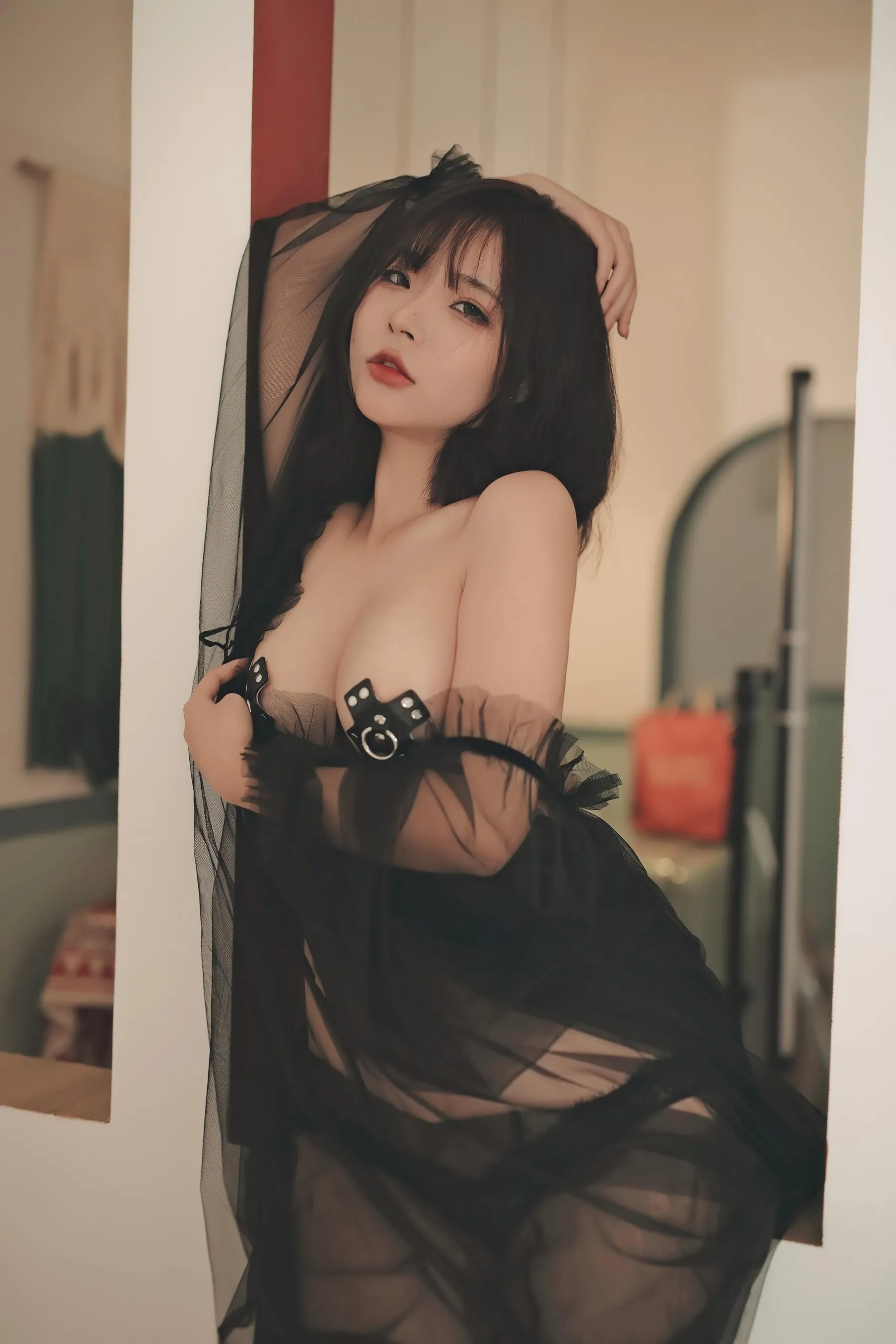 yuuhui玉汇 – NO.21 爱欲之神 黑纱朦胧绳缚 [65P]插图
